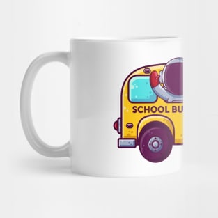 Cute Astronaut School Bus Cartoon Mug